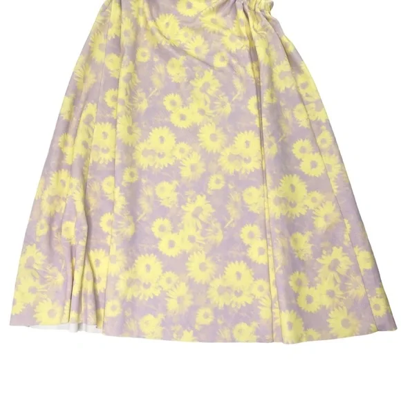 ASOS One Shoulder Puff Sleeve Cut Out Floral Midi Dress - Picture 15 of 16